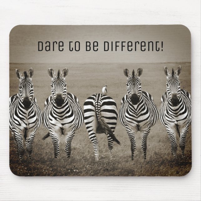 Wage, anders zu sein! Zebra Mouse Pad Mousepad (Vorne)