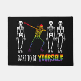 Wage, du selbst Halloween Dabbing Skelett zu sein Fußmatte