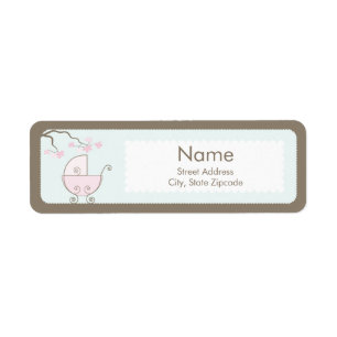 Wagen-Babyparty Addess Aufkleber - Rosa