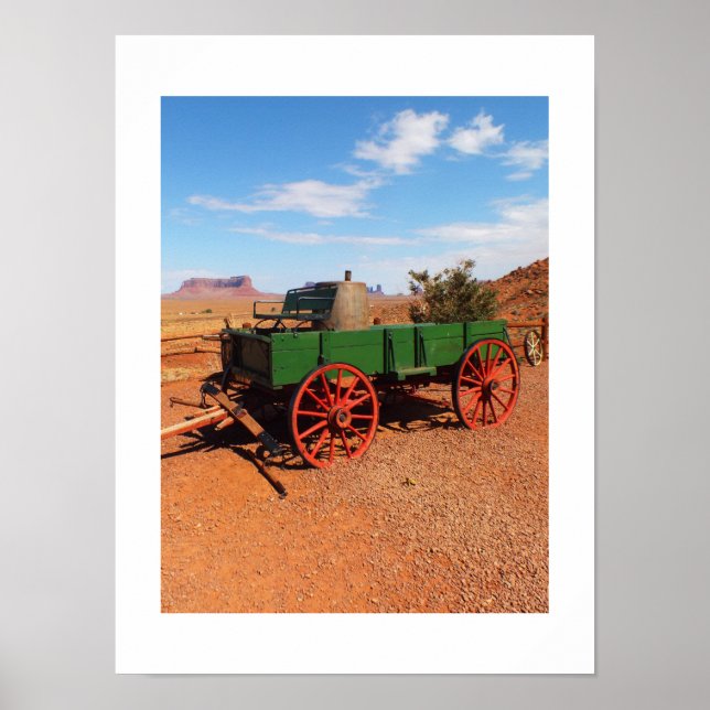 Wagen im Monument Valley Poster (Vorne)