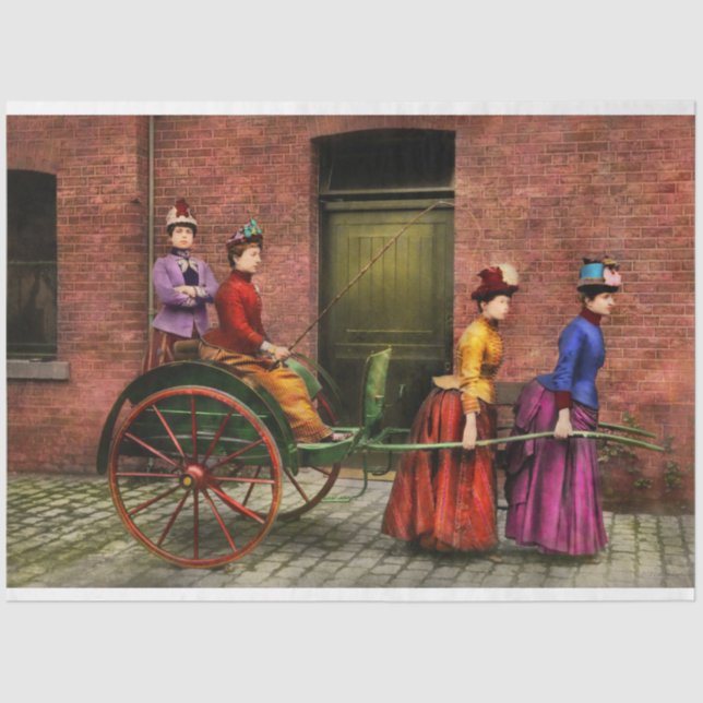 Wagen - Pferd um 1897 Seidenpapier (Vorderseite)