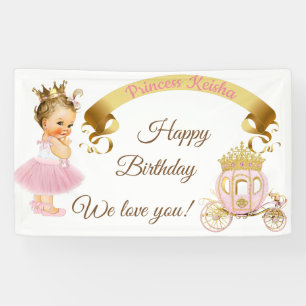 Wagen-Rosa-Gold Prinzessin-Baby Banner