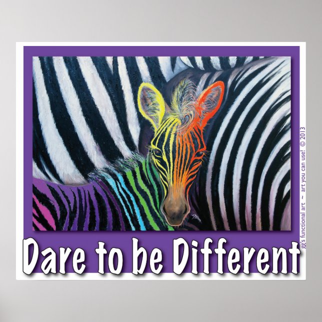 wagen Sie es, anders Baby Zebra Design von GG Burn Poster (Vorne)