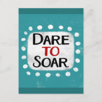 wagen Sie Postkarte in die Höhe