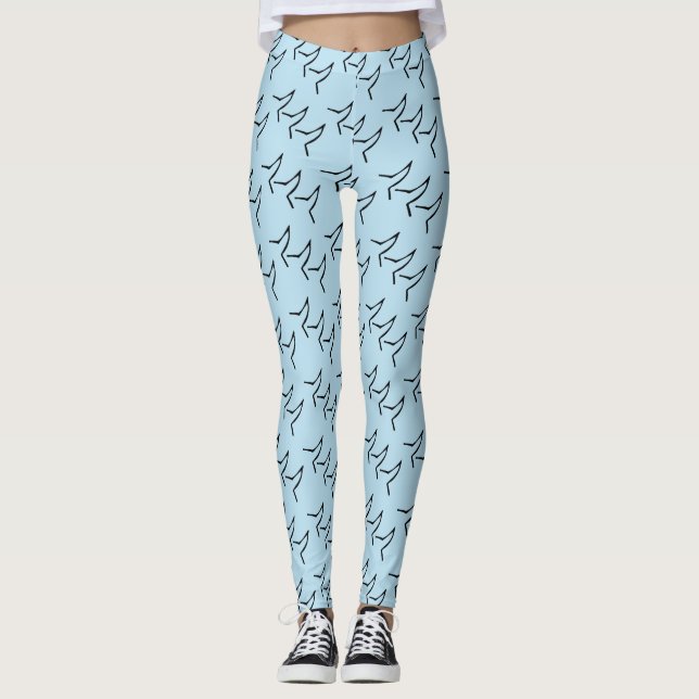 Wagenhalde-Schwänze hellblaue Leggings (Vorderseite)