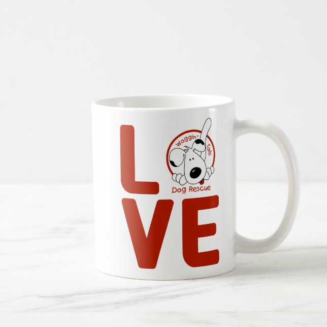 Waggin Schwänze LIEBE-Tasse Kaffeetasse (Rechts)