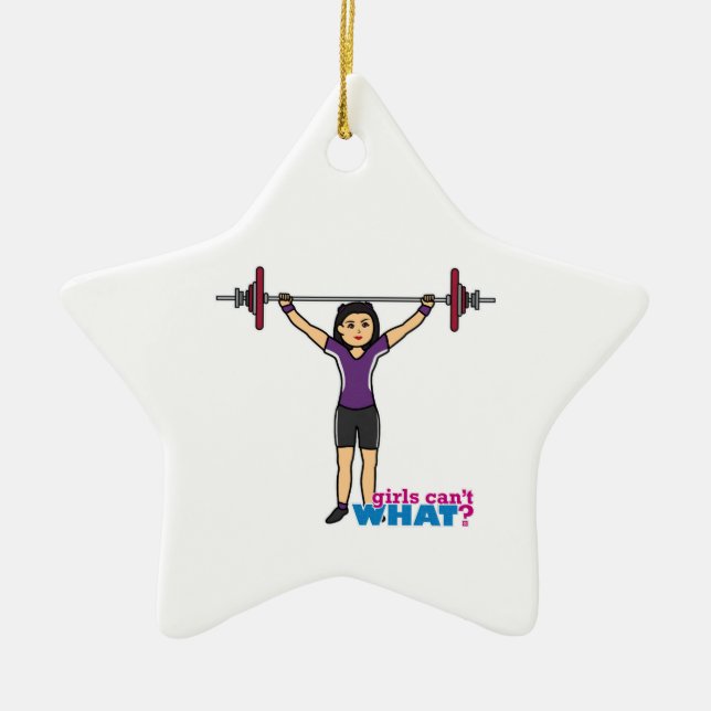 Waghtlifter Girl - Mittel Keramik Ornament (Vorne)