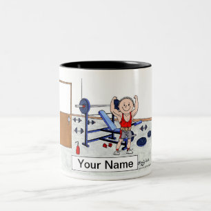Waghtlifter - Männlicher Cartoon Zweifarbige Tasse