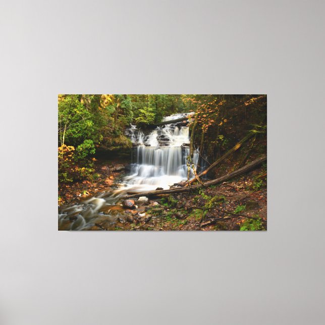 Wagner Falls im Herbst Leinwanddruck (Vorderseite)