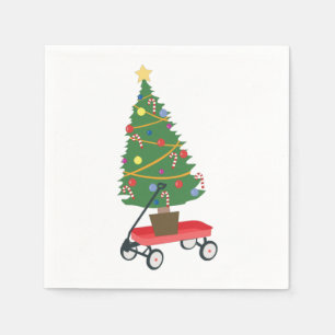 Wagon Christmas Tree Serviette