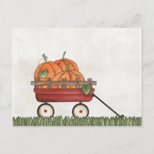 Wagon voll von Pumpkins Postkarte