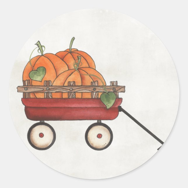 Wagon voll von Pumpkins Runder Aufkleber (Vorderseite)