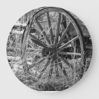 Wagon Wheel Clock Große Wanduhr