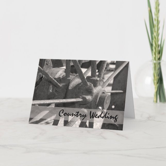 Wagon Wheel Country Wedding Save the Date Ankündigung (Vorderseite)