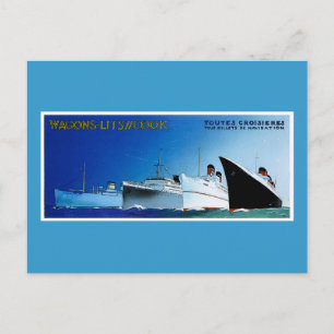 Wagons-Lit // Cook Kreuzfahrtschiffe Vintage Postkarte