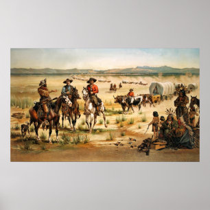 WagonTrain in den USA Poster