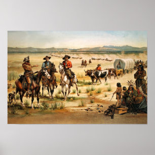 WagonTrain in den USA Poster