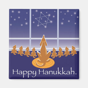 WagsToWish_Menorah-Hunde Magnet