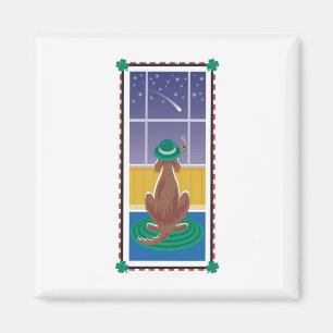 WagsToWishes_Irish Setzer, der auf einem Stern Magnet