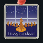 WagsToWishes_Menorah Dogs_Hanukkah Medaillon Silbernes Ornament<br><div class="desc">Unser hoffnungsvolles Chanukka-Jagdhundmedaillon macht ein großes Geschenk für eine der acht Nächte und wird bestimmt ein glühendes Lächeln auf das Gesicht jeder glücklichen Empfängers setzen.</div>