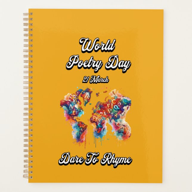 Wagt es, Rhyme zu sein. Weltpoesie-Tag. Planer (Vorderseite)