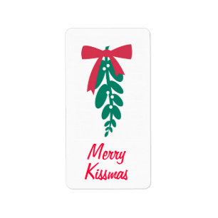 WagToWishes _Mistletoe fröhliches Kissmas! Adressaufkleber