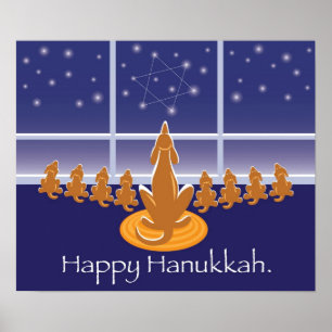 WagToWishings_Menorah-Hunde-Poster Poster
