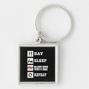 Wagyu Beef Steak GRILLEN Enthusiast Grill Barbecue Schlüsselanhänger