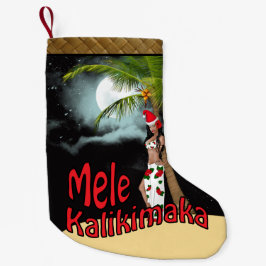 Wahine Button-oben Mele Kalikimaka Kleiner Weihnachtsstrumpf