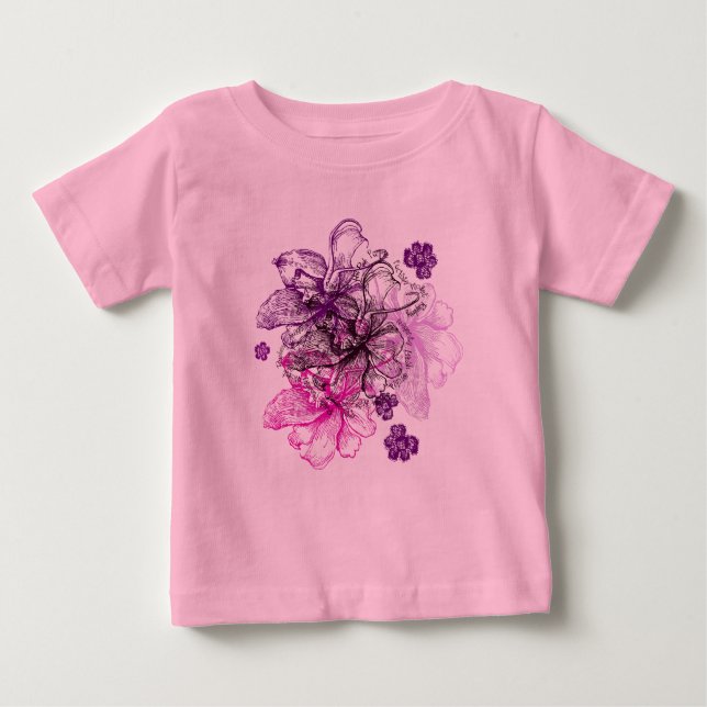 Wahine Lace Hawaiian Orchid Baby T-shirt (Vorderseite)