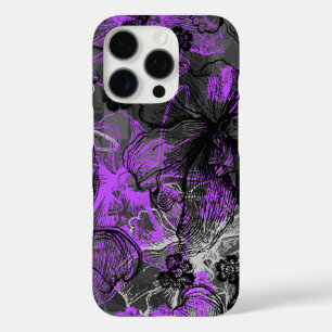 Wahine Lace Hawaiian Orchid Black iPhone 16 Pro Hülle