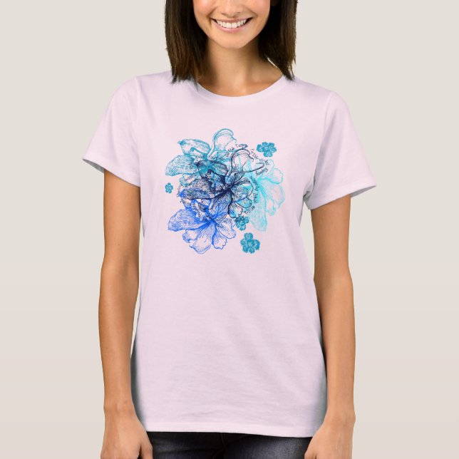 Wahine Lace Hawaiian Orchid T-Shirt (Vorderseite)