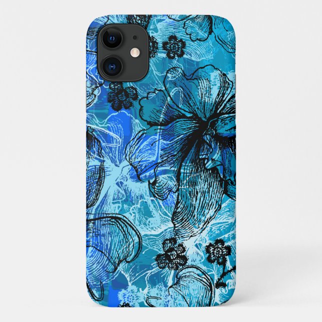 Wahine Lace Hawaiian Orchid Turquoise Case-Mate iPhone Hülle (Rückseite)