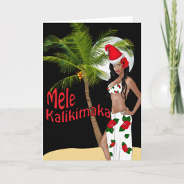 Wahine Pinup Mele Kalikimaka Weihnachtskarten 00 Feiertagskarte