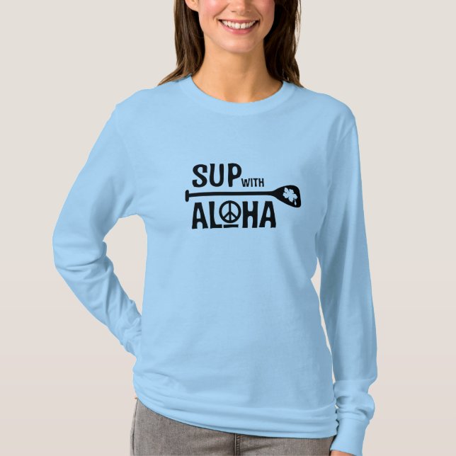 Wahine SUP mit Aloha Sleeve lang T-Shirt (Vorderseite)