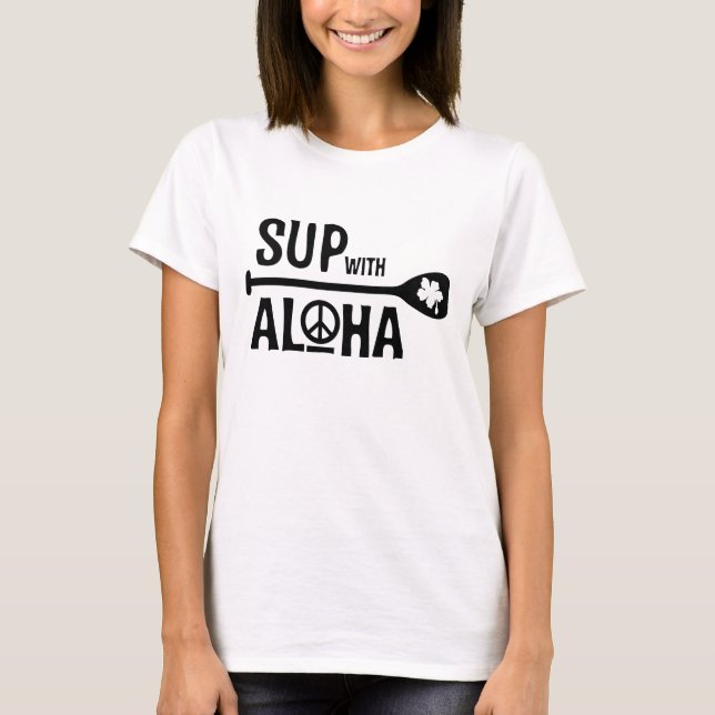 Wahine SUP mit Aloha T-Shirt (Vorderseite)