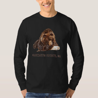 Wahkiakum County Brauner Grizzlybär In Schnee Wasc T-Shirt