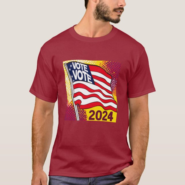 Wahl 2024 Flag T - Shirt (Vorderseite)