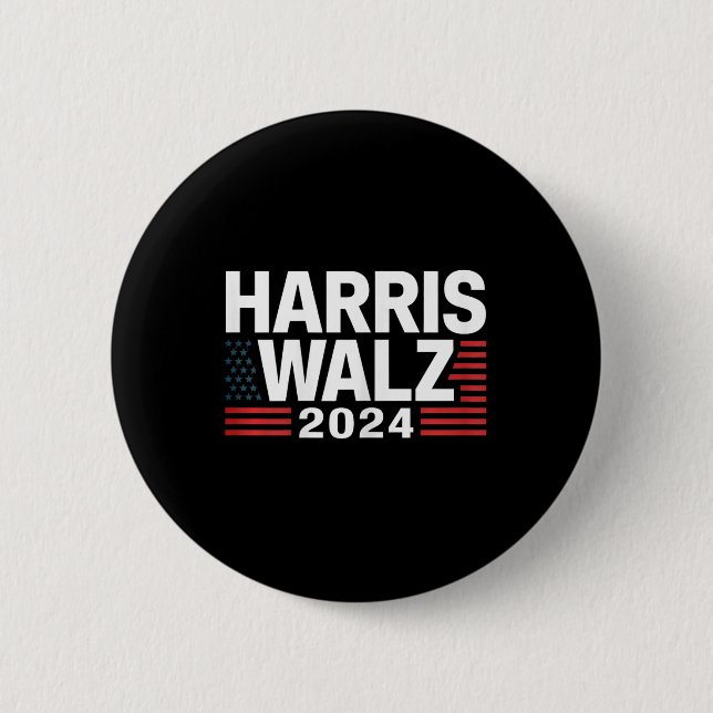 Wahl 2024 Kamala Harris Tim W Waltz 1 Button (Vorderseite)