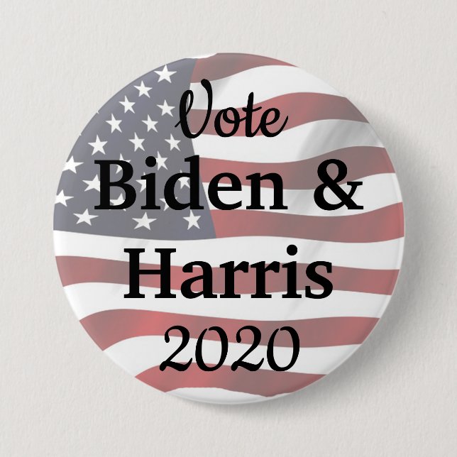 Wahl Biden und Harris American Flag 2020 Button (Vorderseite)