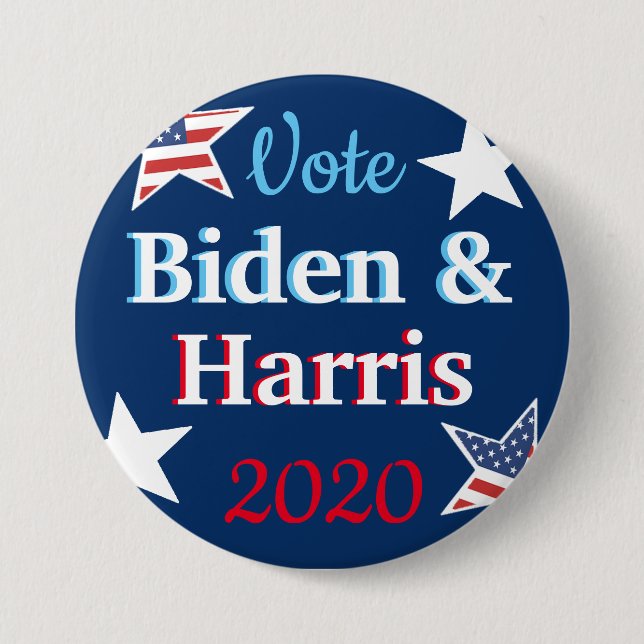 Wahl Biden und Harris American Flag 2020 Button (Vorderseite)