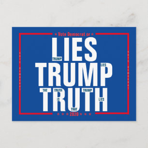 Wahl Demokrat oder Lüge Trump Truth Truth 2020 Wah Postkarte