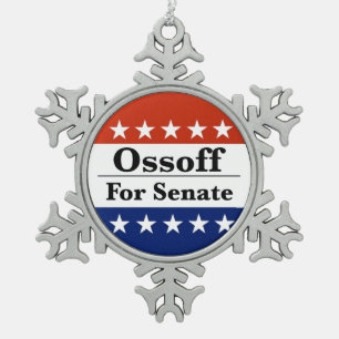 Wahl des georgischen Senators John Ossoff 2026 Schneeflocken Zinn-Ornament