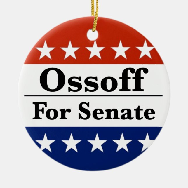 Wahl des georgischen Senators Jon Ossoff im Jahr 2 Keramik Ornament (Vorne)