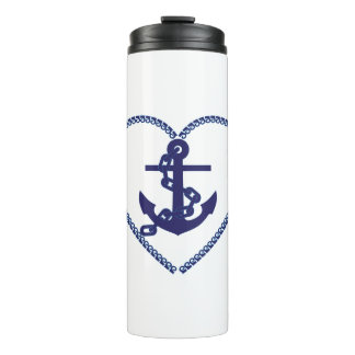 Wahl des Navy Blue Nautical Anchor Sailor Thermosbecher