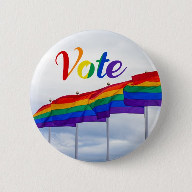 Wahl des Regenbogenflaggen-Gay Pride LGBTQ Button (Vorderseite)