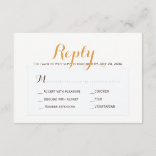 Wahl des UAWG für Hochzeitsmahlzeiten in Beige RSVP Karte