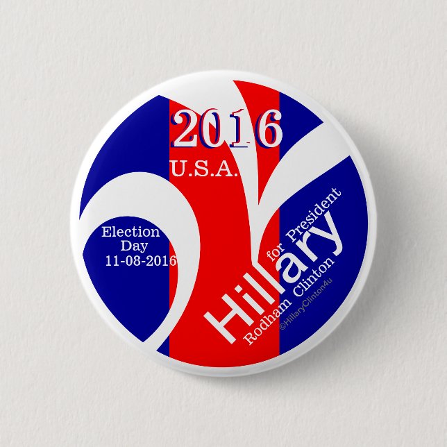 Wahl-Erinnerung Hillary für Präsidenten 2016 Button (Vorderseite)