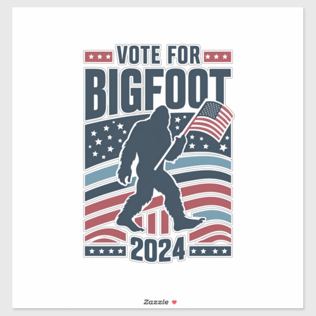 Wahl für Bigfoot 2024 Sasquatch Aufkleber (Blatt)