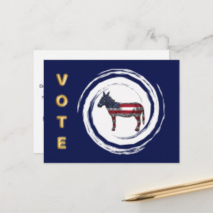 Wahl Gold Vote Patriotic Donkey Postkarte